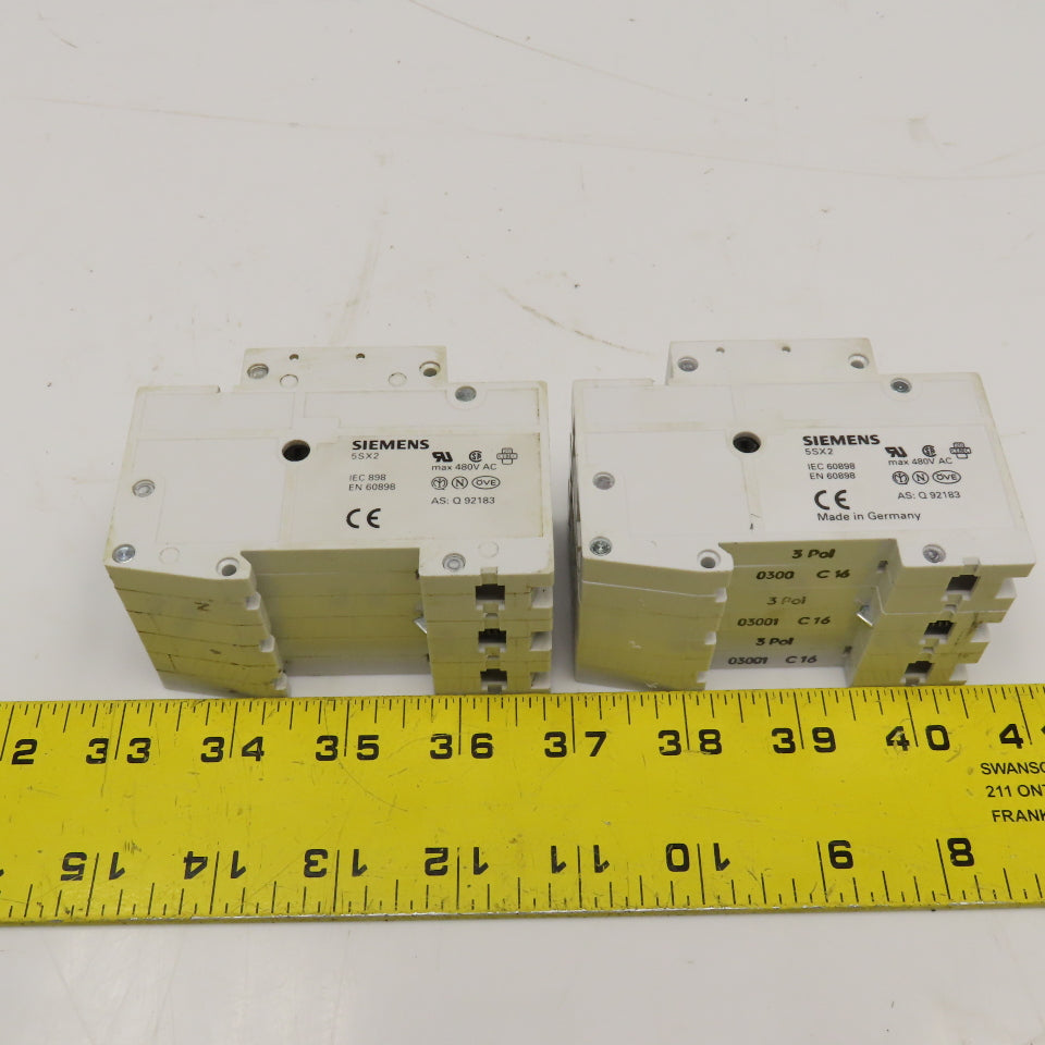 Siemens 5SX2 480V 60A 3 Pole Circuit Breaker Lot Of 2