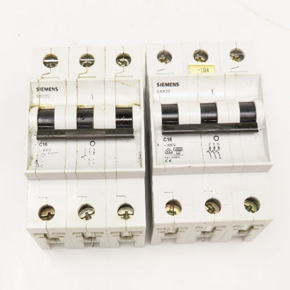Siemens 5SX2 480V 60A 3 Pole Circuit Breaker Lot Of 2
