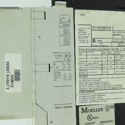Moeller NZMB2-AF150-BT-NA 150A Circuit Breaker Rotary Sfty Disconnect 3Pole 600V