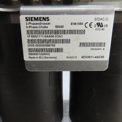 Siemens 6SN1111-0AA00-0DA1 55kW 3-Phase Choke Line Reactor Version E