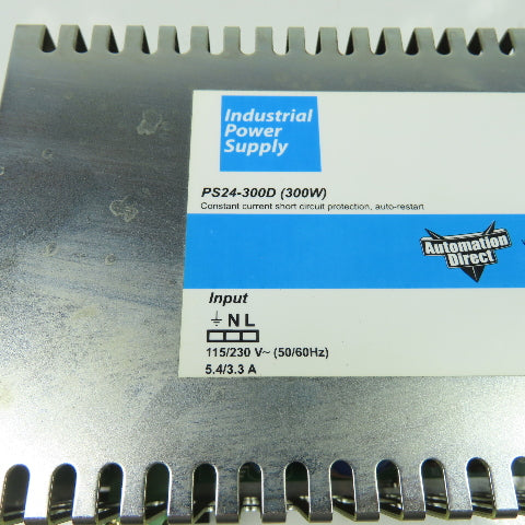 Automation Direct PS24-300D Power Supply 24V 12A Input 50/60Hz 115-230V Output