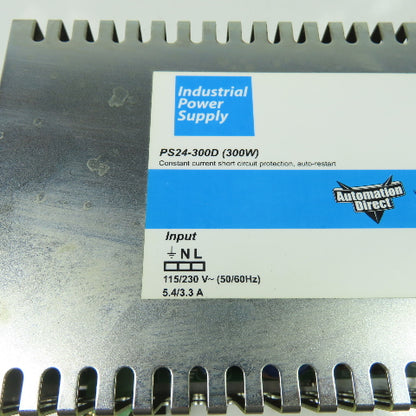 Automation Direct PS24-300D Power Supply 24V 12A Input 50/60Hz 115-230V Output