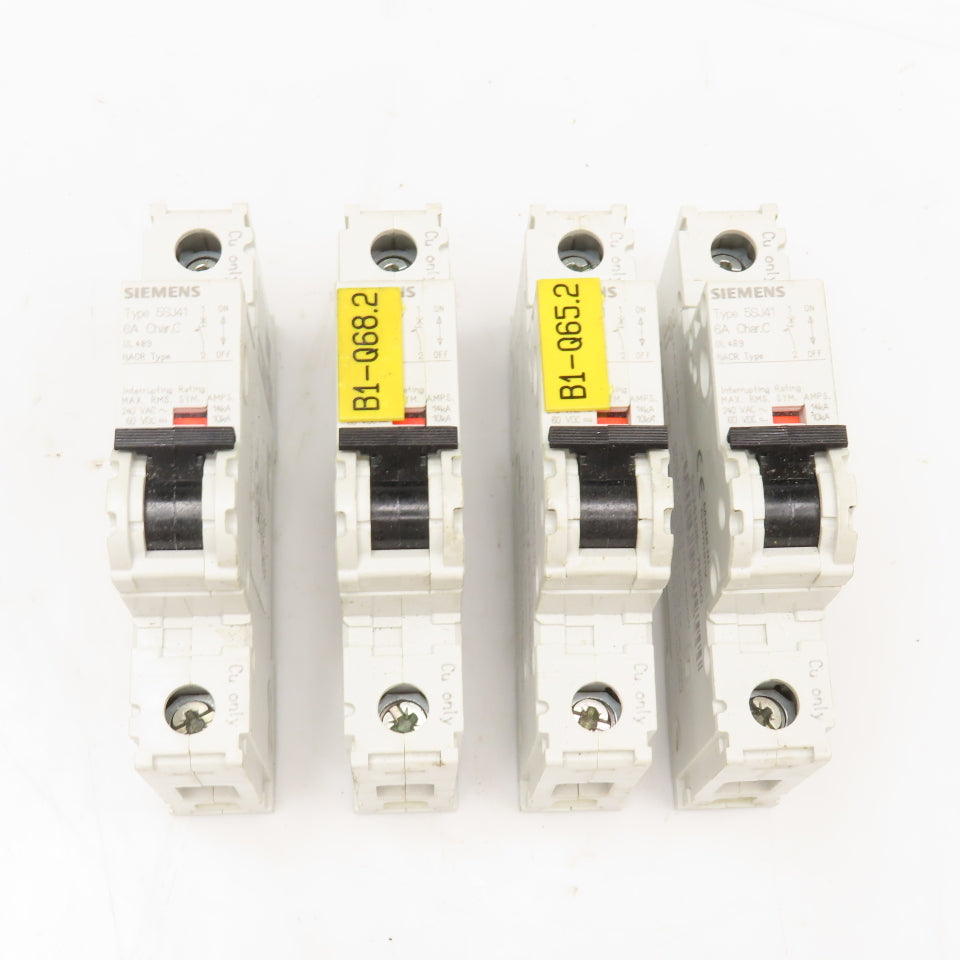 Siemens 5SJ4106-7HG40 5SJ4106-7HG40 240V 6A 10A Circuit Breaker Lot Of 4