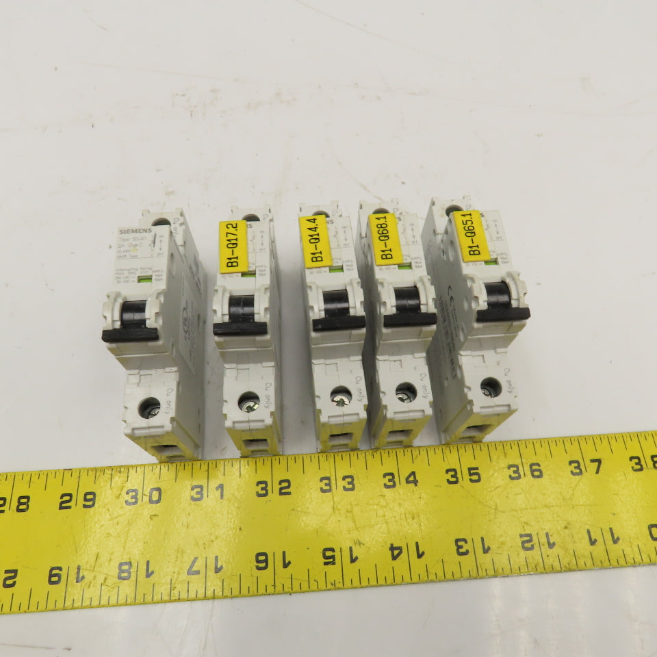 Siemens 5SJ4102-7HG40 240V 2A Single Pole Circuit Breaker Lot Of 5
