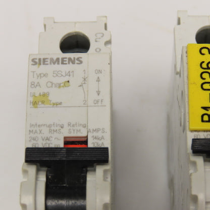 Siemens 5SJ4108-7HG40 240V 8A Single Pole Circuit Breaker Lot Of 8