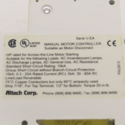 Altech ABL Sursum 3DU16 16A 480Y/277VAC 3 Pole Circuit Breaker