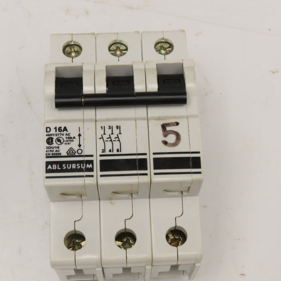Altech ABL Sursum 3DU16 16A 480Y/277VAC 3 Pole Circuit Breaker