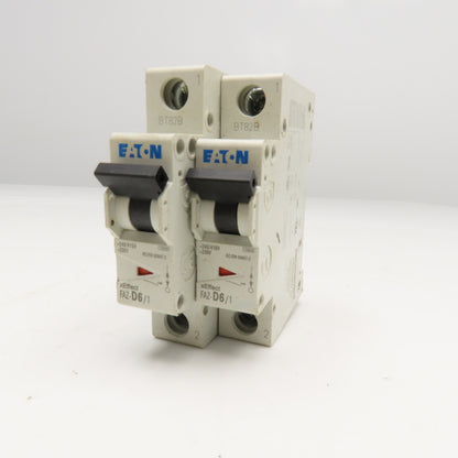 Eaton FAZ-D6/1 6A 277VAC Single Pole Circuit Breaker Lot Of 2