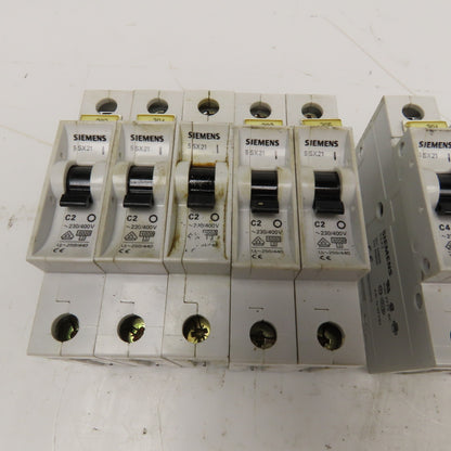 Siemens 5SX21 230/440V Single Pole Circuit Breaker C2, C6, C10 Lot Of 10