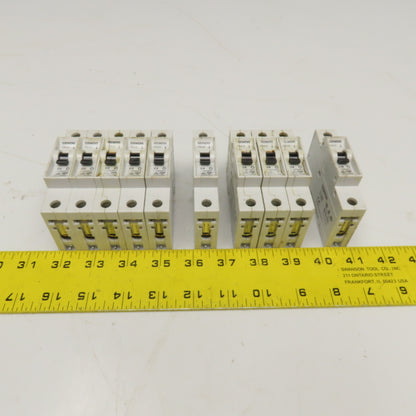 Siemens 5SX21 230/440V Single Pole Circuit Breaker C2, C6, C10 Lot Of 10