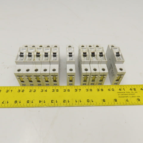 Siemens 5SX21 230/440V Single Pole Circuit Breaker C2, C6, C10 Lot Of 10