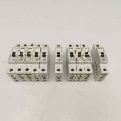 Siemens 5SX21 230/440V Single Pole Circuit Breaker C2, C6, C10 Lot Of 10