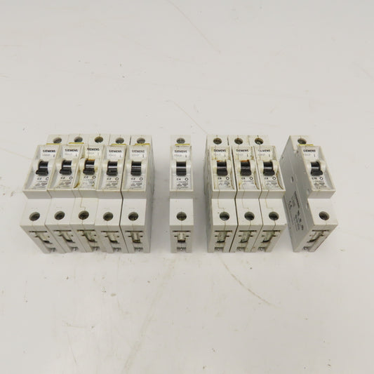 Siemens 5SX21 230/440V Single Pole Circuit Breaker C2, C6, C10 Lot Of 10