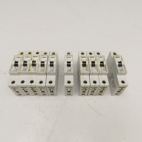 Siemens 5SX21 230/440V Single Pole Circuit Breaker C2, C6, C10 Lot Of 10