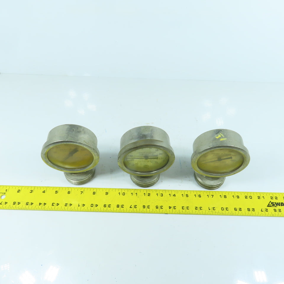 Cherry Burrell Stainless Pressure Gauge With Diaphragm Parts/Repair Lot of 3