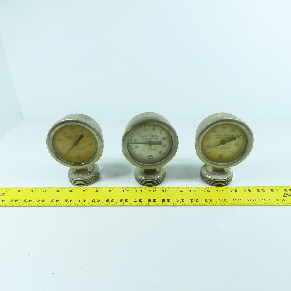 Cherry Burrell Stainless Pressure Gauge With Diaphragm Parts/Repair Lot of 3
