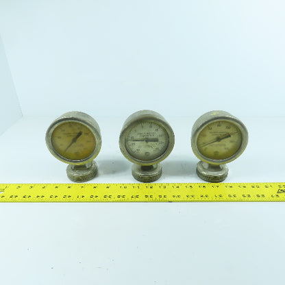 Cherry Burrell Stainless Pressure Gauge With Diaphragm Parts/Repair Lot of 3
