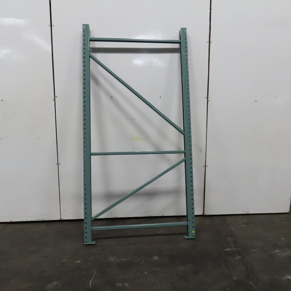 48" x 8' x 3"x3" Teardrop Pallet Racking Upright Leg 23,900 lbs Capacity NEW    Welded GREEN