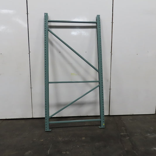 48" x 8' x 3"x3" Teardrop Pallet Racking Upright Leg 23,900 lbs Capacity NEW    Welded GREEN