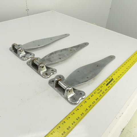 4154-3 Heavy Duty Chrome Steel Door Gate Hinges 18-1/2" OAL Lot Of 3