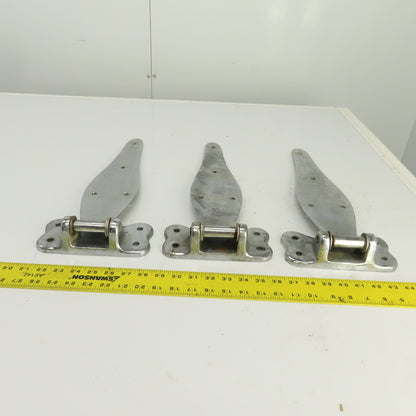 4154-3 Heavy Duty Chrome Steel Door Gate Hinges 18-1/2" OAL Lot Of 3