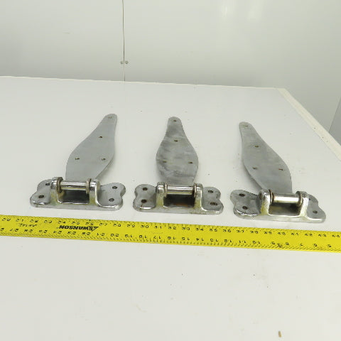 4154-3 Heavy Duty Chrome Steel Door Gate Hinges 18-1/2" OAL Lot Of 3