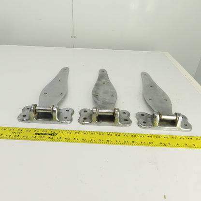 4154-3 Heavy Duty Chrome Steel Door Gate Hinges 18-1/2" OAL Lot Of 3