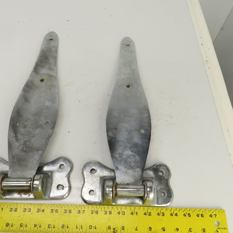 4154-3 Heavy Duty Chrome Steel Door Gate Hinges 18-1/2" OAL Lot Of 3