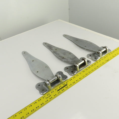 4154-3 Heavy Duty Chrome Steel Door Gate Hinges 18-1/2" OAL Lot Of 3