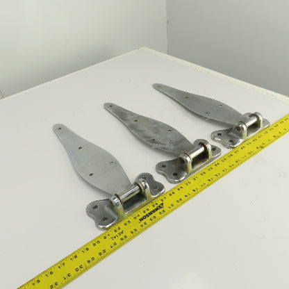 4154-3 Heavy Duty Chrome Steel Door Gate Hinges 18-1/2" OAL Lot Of 3