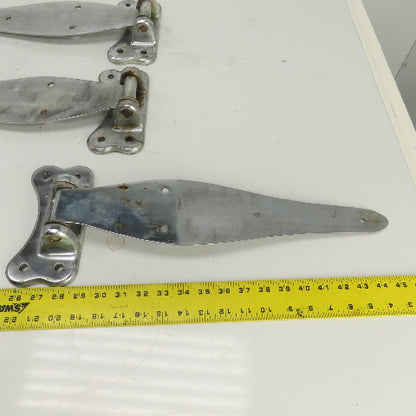 4154-3 Heavy Duty Chrome Steel Door Gate Hinges 18-1/2" OAL Lot Of 3