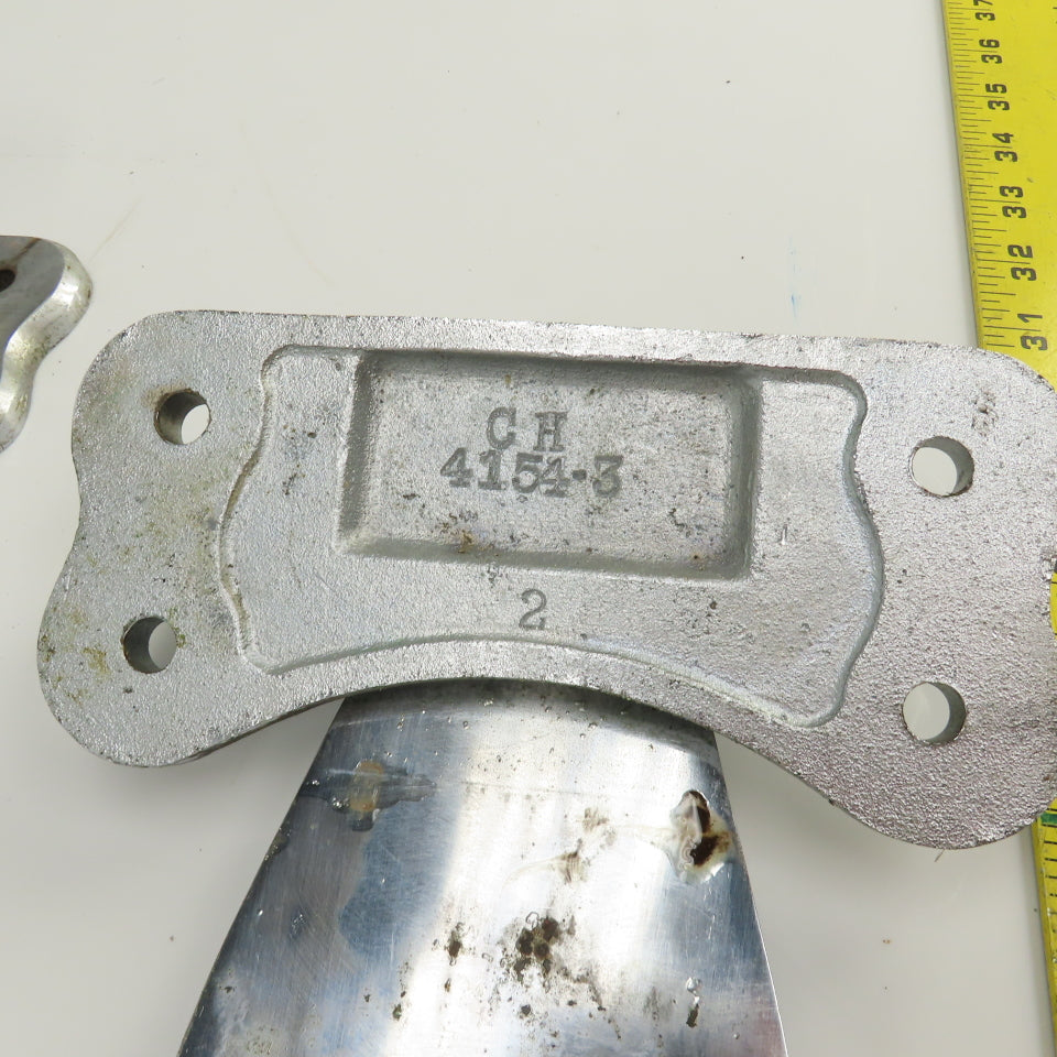 4154-3 Heavy Duty Chrome Steel Door Gate Hinges 18-1/2" OAL Lot Of 3
