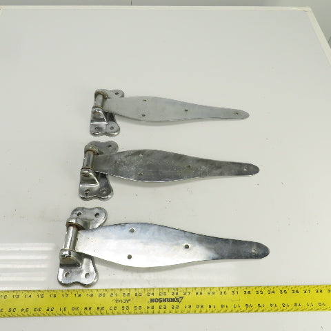 4154-3 Heavy Duty Chrome Steel Door Gate Hinges 18-1/2" OAL Lot Of 3