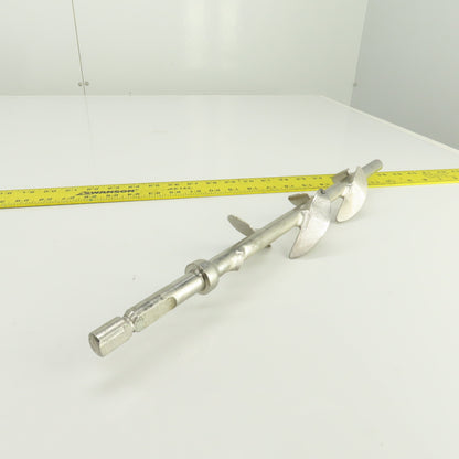 5-Blade Stainless Steel Mixer Agitator Stirrer 5/8" Shaft 17-1/2" OAL