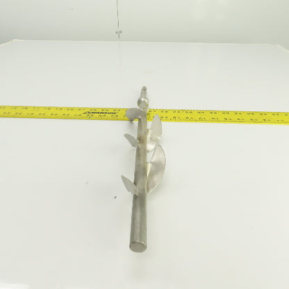 5-Blade Stainless Steel Mixer Agitator Stirrer 5/8" Shaft 17-1/2" OAL
