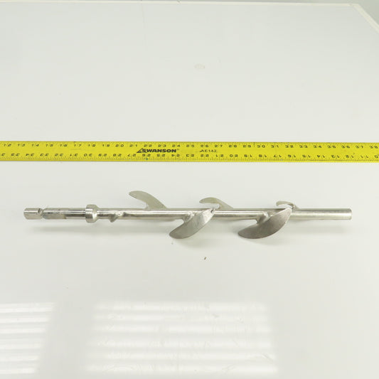 5-Blade Stainless Steel Mixer Agitator Stirrer 5/8" Shaft 17-1/2" OAL