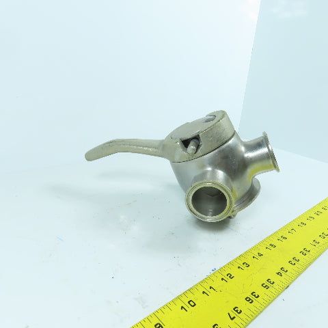 1-1/2" Sanitary Stainless Steel Milk Tank Block 3 Way Diverter Valve