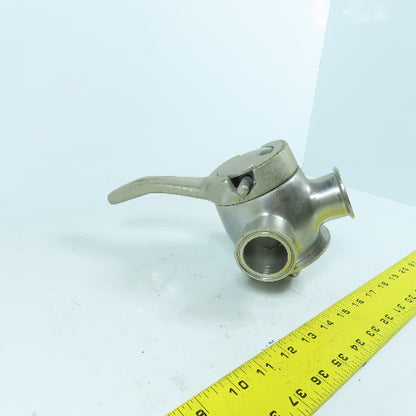 1-1/2" Sanitary Stainless Steel Milk Tank Block 3 Way Diverter Valve