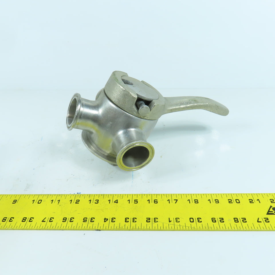 1-1/2" Sanitary Stainless Steel Milk Tank Block 3 Way Diverter Valve
