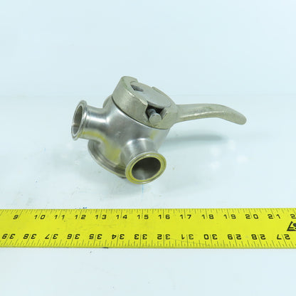 1-1/2" Sanitary Stainless Steel Milk Tank Block 3 Way Diverter Valve