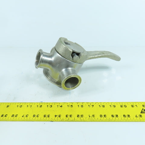 1-1/2" Sanitary Stainless Steel Milk Tank Block 3 Way Diverter Valve
