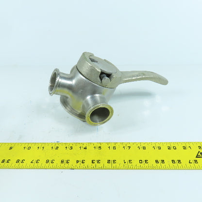 1-1/2" Sanitary Stainless Steel Milk Tank Block 3 Way Diverter Valve