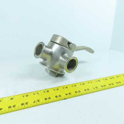 1-1/2" Sanitary Stainless Steel Milk Tank Block 3 Way Diverter Valve