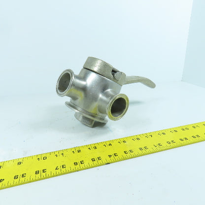1-1/2" Sanitary Stainless Steel Milk Tank Block 3 Way Diverter Valve