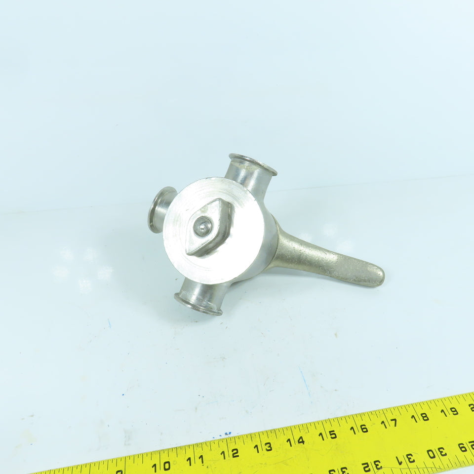 1-1/2" Sanitary Stainless Steel Milk Tank Block 3 Way Diverter Valve