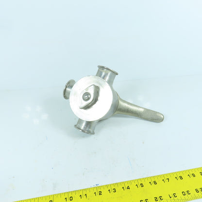 1-1/2" Sanitary Stainless Steel Milk Tank Block 3 Way Diverter Valve