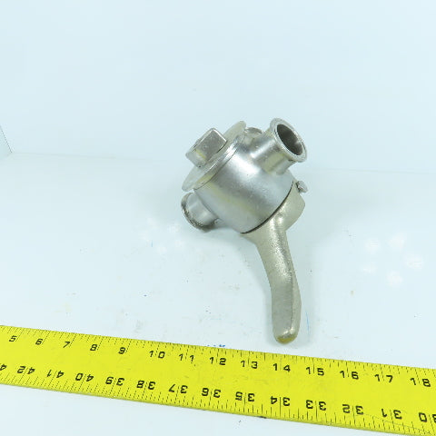1-1/2" Sanitary Stainless Steel Milk Tank Block 3 Way Diverter Valve