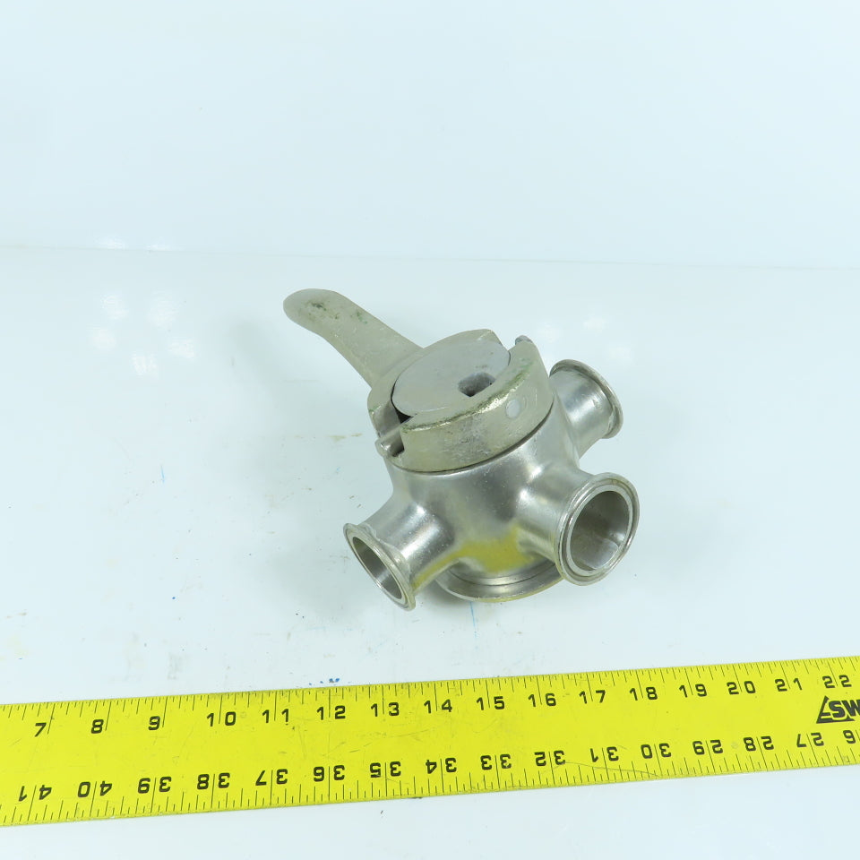 1-1/2" Sanitary Stainless Steel Milk Tank Block 3 Way Diverter Valve