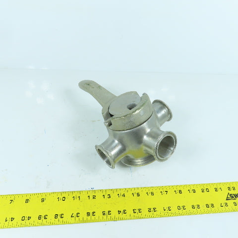 1-1/2" Sanitary Stainless Steel Milk Tank Block 3 Way Diverter Valve