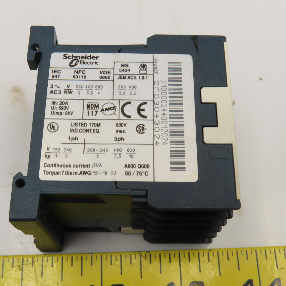 Telemecanique LP1K12 10BD 600V 10Hp Contactor 24VDC
